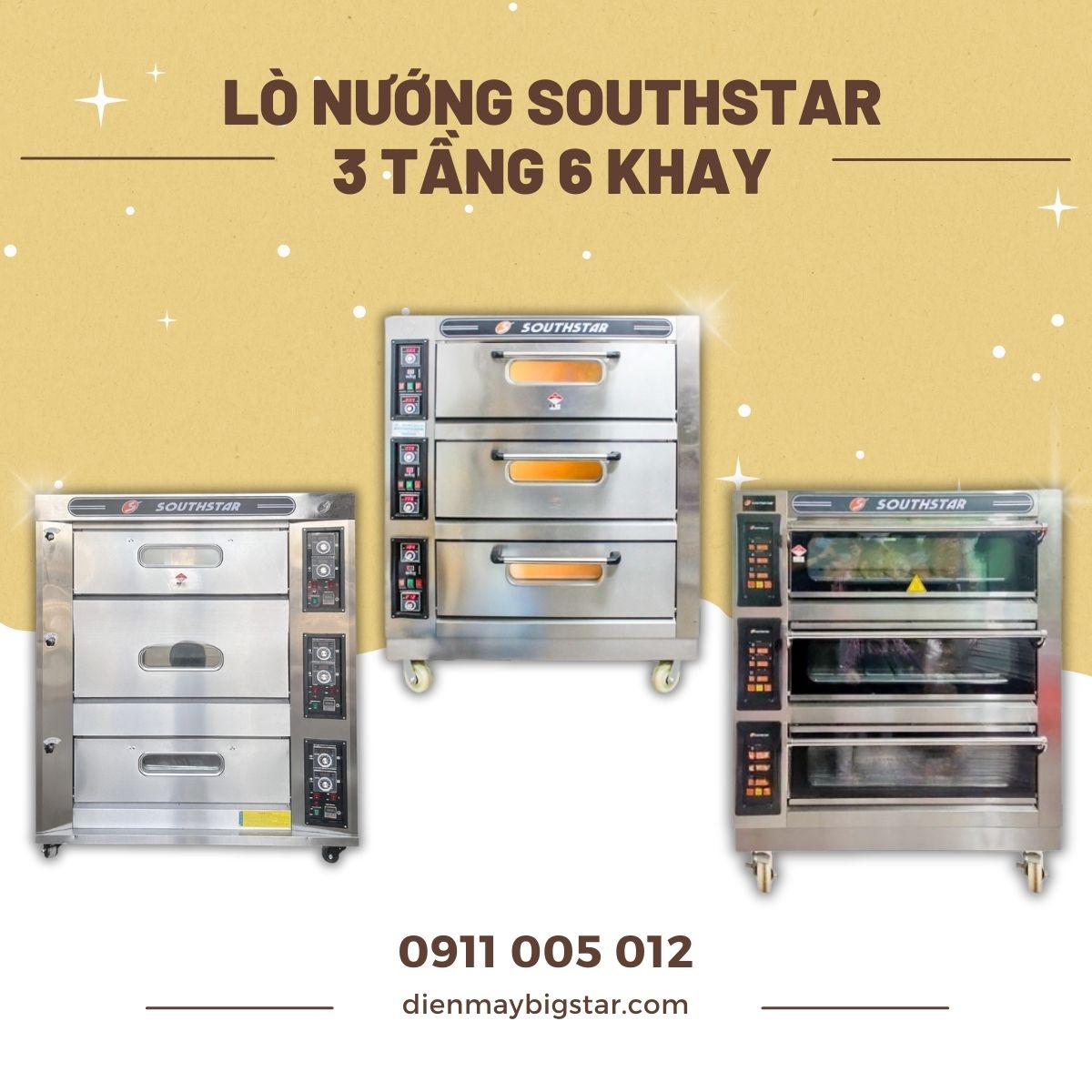 Lò nướng SouthStar 3 tầng 6 khay