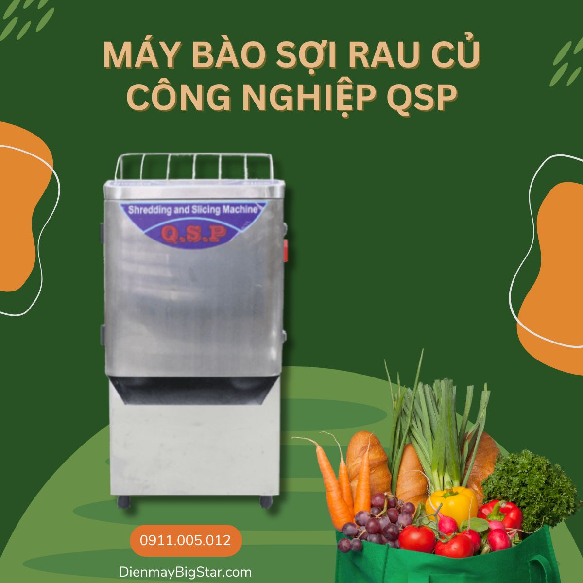 Máy bào sợi rau củ công nghiệp QSP